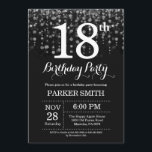 Surprise 18th Birthday Invitation Silver Glitter<br><div class="desc">Surprise 18th Birthday Invitation with Silver String Lights with Silver Glitter Background. Silver Birthday. Adult Birthday. Men or Women Bday Invite. 13th 15th 16th 18th 20th 21st 30th 40th 50th 60th 70th 80th 90th 100th, Any age. For further customisation, please click the "Customise it" button and use our design tool...</div>