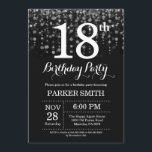 Surprise 18th Birthday Invitation Silver Glitter<br><div class="desc">Surprise 18th Birthday Invitation with Silver String Lights with Silver Glitter Background. Silver Birthday. Adult Birthday. Men or Women Bday Invite. 13th 15th 16th 18th 20th 21st 30th 40th 50th 60th 70th 80th 90th 100th, Any age. For further customisation, please click the "Customise it" button and use our design tool...</div>