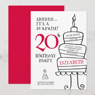 Surprise 20th Birthday Party Invitation