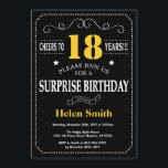 Surprise 21st Birthday Black and Yellow Chalkboard Invitation<br><div class="desc">Surprise 18th Birthday Invitation Black and Yellow Typography. Chalkboard. Black and White Background. Adult Birthday. Male Men or Women Birthday. Kids Boy or Girl Lady Teen Teenage Bday Invite. 13th 15th 16th 18th 20th 21st 30th 40th 50th 60th 70th 80th 90th 100th. Any Age. For further customisation, please click the...</div>