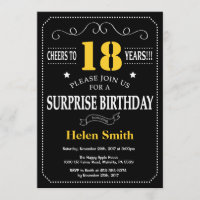 Surprise 21st Birthday Black and Yellow Chalkboard