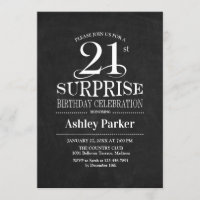 Surprise 21st Birthday Party - Black White