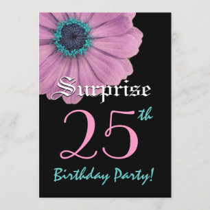 SURPRISE 25th Birthday Template Pink Daisy