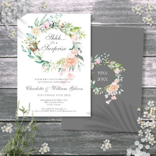 Surprise 25th Silver Anniversary Roses Greenery Invitation