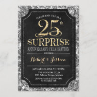 Surprise 25th Wedding Anniversary - Silver Gold