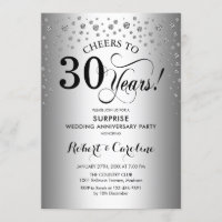 Surprise 30th Anniversary Party Silver Black