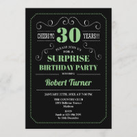 Surprise 30th Birthday - Black Green