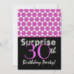 SURPRISE 30th Birthday Cute Little Flowers Invitation