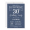 Surprise 30th Birthday Invitation Blue and White