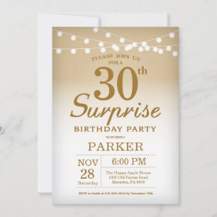 Surprise 30th Birthday Invitation Gold