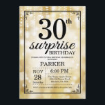Surprise 30th Birthday Invitation Gold Glitter<br><div class="desc">Surprise 30th Birthday Invitation with Gold String Lights with Gold Glitter Background. Gold Birthday. Adult Birthday. Men or Women Bday Invite. 13th 15th 16th 18th 20th 21st 30th 40th 50th 60th 70th 80th 90th 100th, Any age. For further customisation, please click the "Customise it" button and use our design tool...</div>