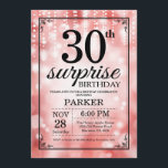 Surprise 30th Birthday Invitation Red Glitter<br><div class="desc">Surprise 30th Birthday Invitation with Red String Lights with Red Glitter Background. Red Birthday. Adult Birthday. Men or Women Bday Invite. 13th 15th 16th 18th 20th 21st 30th 40th 50th 60th 70th 80th 90th 100th, Any age. For further customisation, please click the "Customise it" button and use our design tool...</div>