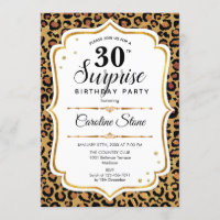 Surprise 30th Birthday - Leopard Gold White