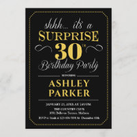 Surprise 30th Birthday Party - Black Gold