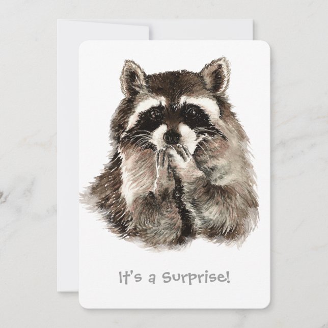 Surprise 30th Birthday Party Fun Shhhh Racoon Invitation (Front)