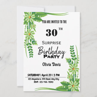 Surprise 30th Birthday Party Invitation