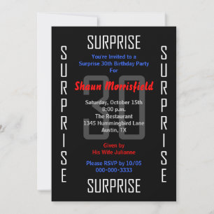Surprise 30th Birthday Party Invitation 30