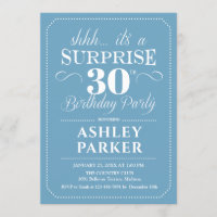 Surprise 30th Birthday Party - Light Blue White