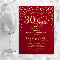 Surprise 30th Birthday Party - Red Gold