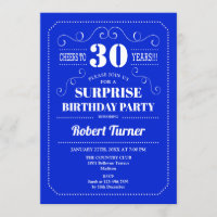 Surprise 30th Birthday - Royal Blue