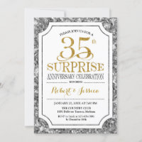 Surprise 35th Wedding Anniversary - Silver Gold