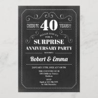 Surprise 40th Anniversary Party - Chalkboard