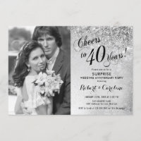 Surprise 40th Anniversary with Photo - Silver