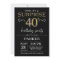Surprise 40th Birthday Invitation Black and Gold