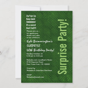SURPRISE 40th Birthday Kelly Green H351 Invitation
