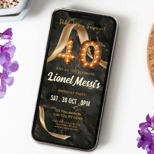 Surprise 40th Birthday Mobile Invitation
