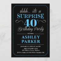 Surprise 40th Birthday Party - Black Blue
