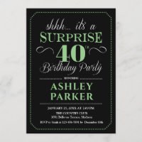 Surprise 40th Birthday Party - Black Green