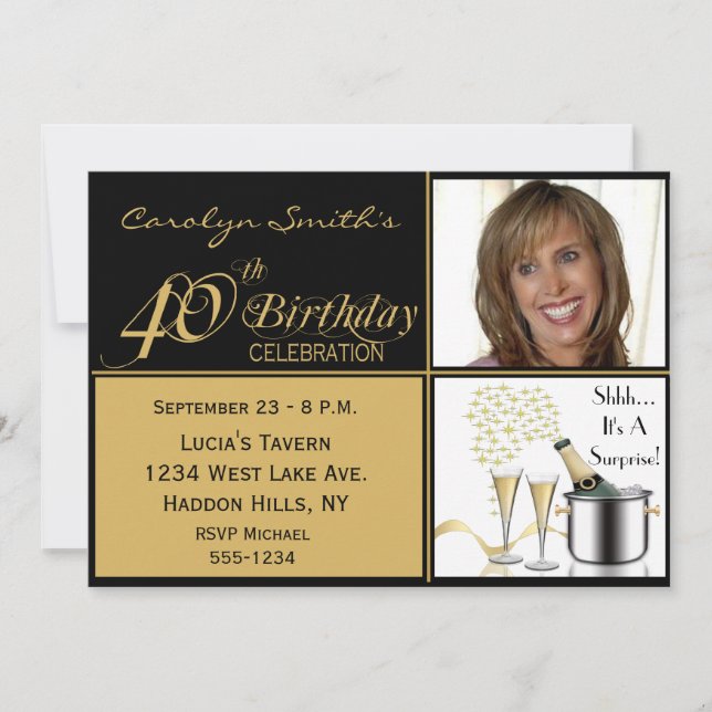 Surprise 40th Birthday Party Invitations (Front)