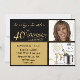 Surprise 40th Birthday Party Invitations
