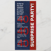 SURPRISE 40th Birthday Party Modern Blue Red V01