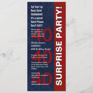 SURPRISE 40th Birthday Party Modern Blue Red V01 Invitation