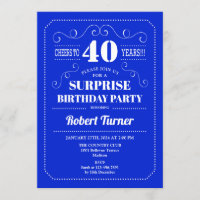 Surprise 40th Birthday - Royal Blue