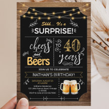 Surprise 40th Birthday Rustic Chalkboard