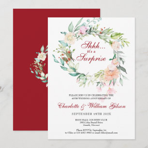 Surprise 40th Ruby Wedding Anniversary Party Invitation