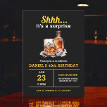 Surprise 40th Whiskey Bourbon Birthday Party Invitation<br><div class="desc">Raise a glass to celebrate in style with this Adult Whiskey Bourbon Birthday Party Invitation. Featuring a rustic yet sophisticated design inspired by classic whiskey labels, this invitation is perfect for enthusiasts of fine spirits. With bold typography and rich, earthy tones, it sets the mood for a night of toasts,...</div>