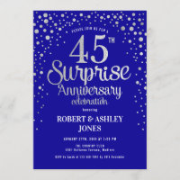 Surprise 45th Anniversary - Sapphire Blue & Silver