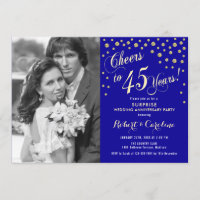 Surprise 45th Anniversary with Photo - Gold Blue