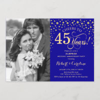Surprise 45th Anniversary With Photo Sapphire Gold