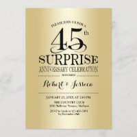 Surprise 45th Wedding Anniversary - Gold