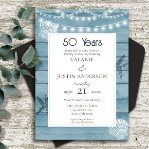 Surprise 50th Anniversary Beach  Invitation