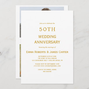Surprise 50th Anniversary Invitation Gold