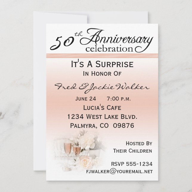 Surprise 50th Anniversary Party Invitations (Front)