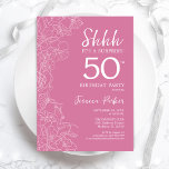 Surprise 50th Birthday - Floral Pink Invitation<br><div class="desc">Floral Pink Surprise 50th Birthday Invitation. Minimalist modern feminine design features botanical accents and typography script font. Simple floral invite card perfect for a stylish female surprise bday celebration.</div>