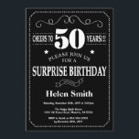 Surprise 50th Birthday Invitation Chalkboard<br><div class="desc">Surprise 50th Birthday Invitation Chalkboard. Black and White Background. Adult Birthday. Male Men or Women Birthday. Kids Boy or Girl Lady Teen Teenage Bday Invite. 13th 15th 16th 18th 20th 21st 30th 40th 50th 60th 70th 80th 90th 100th. Any Age. For further customisation, please click the "Customise it" button and...</div>