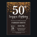 Surprise 50th Birthday Invitation Gold Glitter<br><div class="desc">Surprise 50th Birthday Invitation with Gold String Lights with Gold Glitter Background. Gold Birthday. Adult Birthday. Men or Women Bday Invite. 13th 15th 16th 18th 20th 21st 30th 40th 50th 60th 70th 80th 90th 100th, Any age. For further customisation, please click the "Customise it" button and use our design tool...</div>